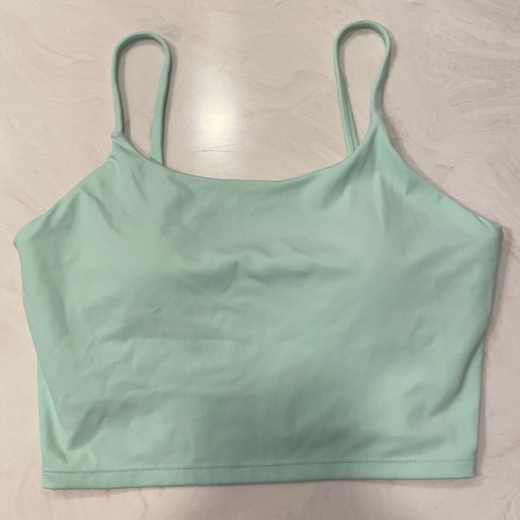 First Health Apparel Flex Lounge Crop Top / Longline Sports Bra Mint Apple - Picture 2 of 6